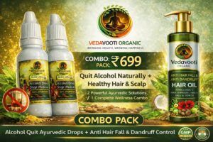 combo veda vooti hair oil + alcohol addiction quit drop